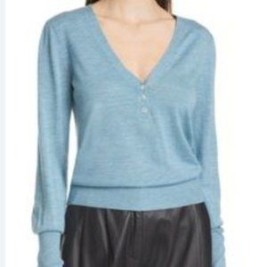 Veronica Beard Inex Henley Pullover XS in Sage